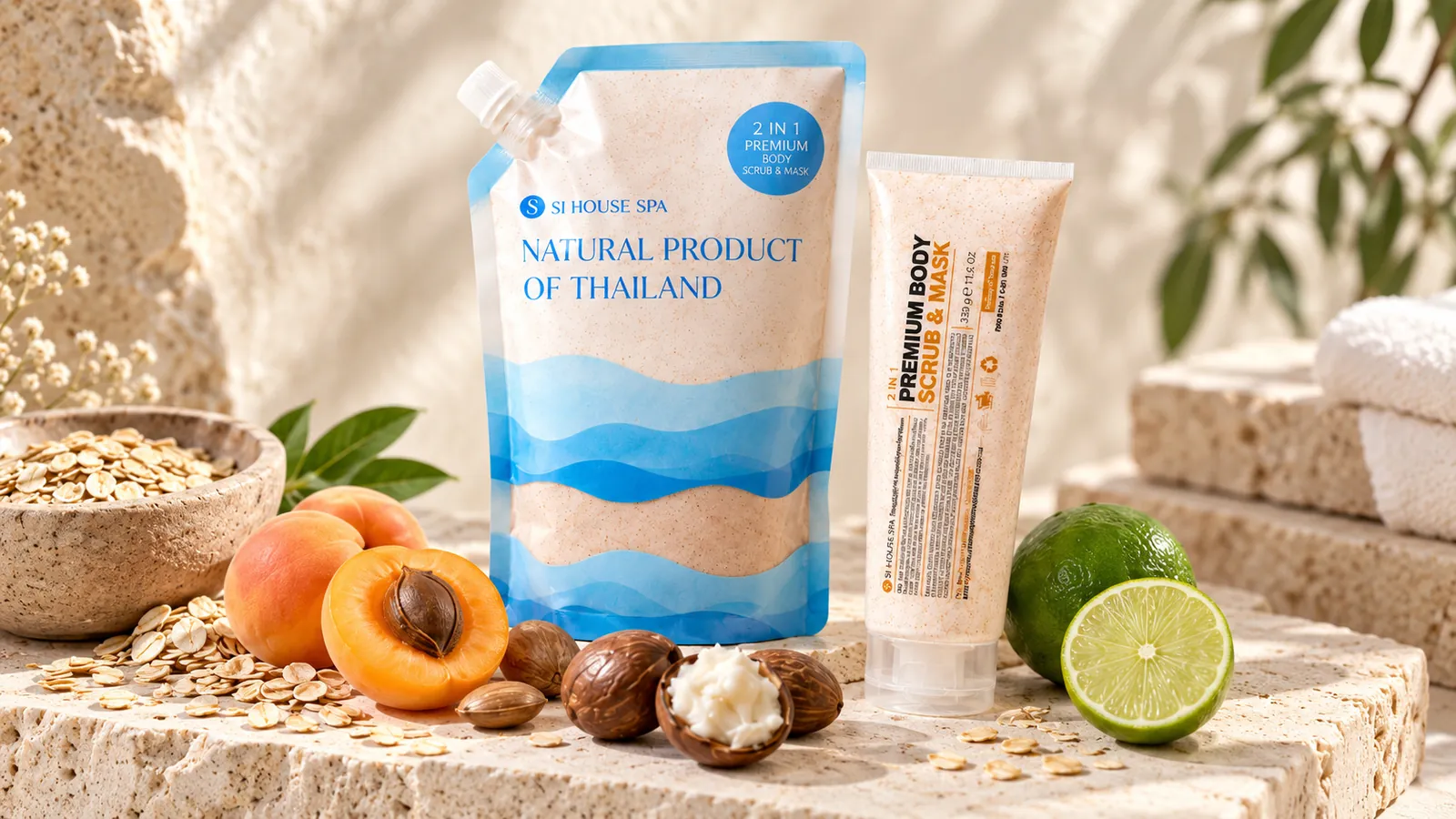 2 in 1 Premium Body Scrub & Mask สครับและมาส์กผิวกาย 2 in 1 330 g / 1,000 g