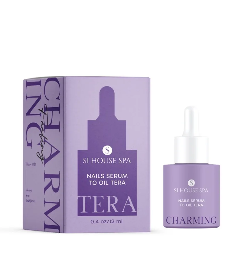 กล่องและขวด Nails Serum to Oil กลิ่น TERA (Charming) สีม่วง